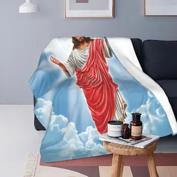 Hıristiyan Battaniye Kadife Tanrı Korusun İsa Mesih Süper Yumuşak Atmak Battaniye Yatak Odası kanepe yatak örtüsü