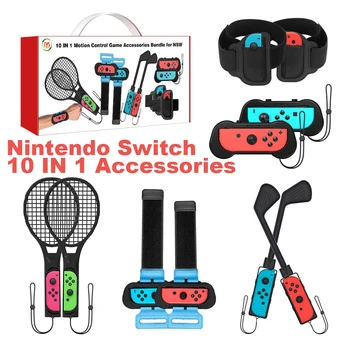 Nintendo Anahtarı Spor Aksesuarları Spor Aksesuarları Seti 10 İN 1 bileklik Tenis golf Raketi Askısı Nintendo Anahtarı OLED