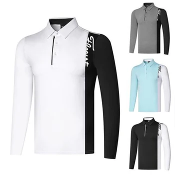 Erkek Golf uzun kollu giyim T-shirt erkek Açık Spor Havalandırma Kuru ve Ter Esneklik Nem Emme Golf Kıyafeti