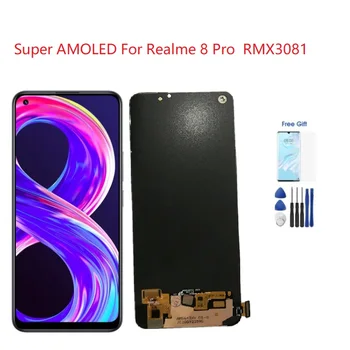 Süper AMOLED Realme için 8 Pro RMX3081 LCD Ekran Ekran Digitizer Meclisi OPPO Realme İçin 8 Pro Lcd Realme için 8pro Lcd Amoled