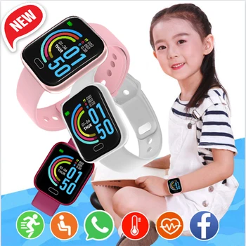 Kol saati Spor Y68 Renkli Ekran Spor LED Dijital Elektronik Saat Çocuk Erkek Kız Öğrenciler için Akıllı Kol Saatleri