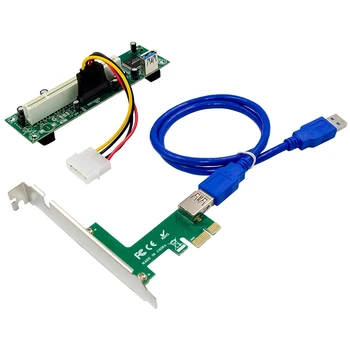 PCI-Express PCI Adaptör Kartı Pcıe Pcı Yuvası Genişletme Kartı İle 4 Pin SATA Güç Kablosu Konektörü PC İçin