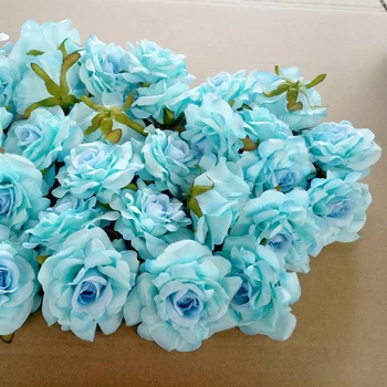 50 ADET Düğün Dekorasyon yapay çiçekler Kafa 10 cm DIY Çelenk Hediye Kutusu Çiçek ipek Parti Tasarım Çiçekler