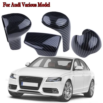 Karbon Fiber Desen Vites Topuzu Kolu ayar kapağı Sticker Audi İçin Fit A4L S4 Q7 A3 A5 LHD Sol El Sürücü Araba Aksesuarları
