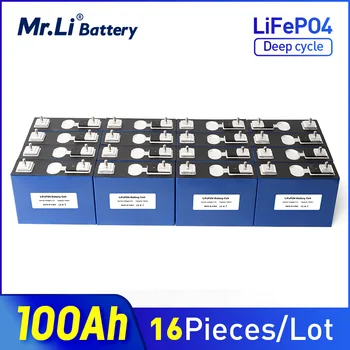 Mr.Li 16 adet 3.2 V 100Ah Lifepo4 Hücre Şarj Edilebilir Pil Sınıf A Lityum Fosfat Prizmatik Güneş Enerjisi Depolama Sistemi