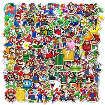 Çizgi film karakteri Süper Mario çıkartmalar dıy dekorasyon dizüstü Bagaj kask su bardağı buzdolabı gitar kaykay