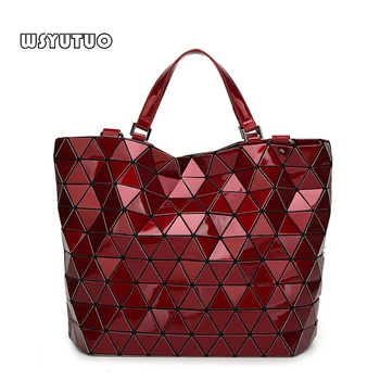YUTUO Sıcak Satış Geometrik Ekose Katlanır Moda Rahat omuz çantası askılı çanta Rahat kadın büyük el çantası en saplı çanta