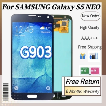 Orijinal 100 % Yeni SAMSUNG Galaxy S5 NEO SM-G903M G903 G903F G903M lcd ekran Dokunmatik Ekran Meclisi ile