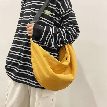 Rahat omuz çantaları Yeni Moda Düz Renk Kadın Çanta Yıkanmış Tuval Paketleri Klasik postacı çantası Rahat Kadın Paketi