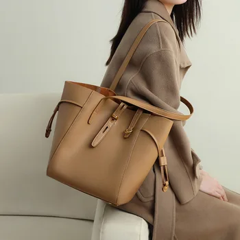 Gerçek Hakiki Deri Kadın Çanta 2022 Trend Moda omuz çantaları Kadınlar için Büyük Çanta En saplı çanta Tote Bayanlar çanta