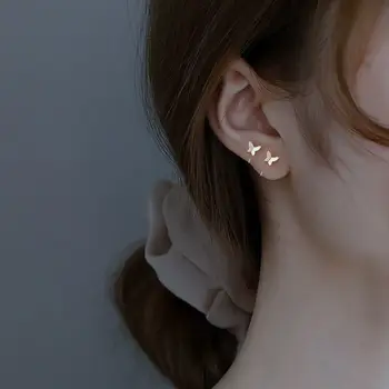Moda Zarif Kristal Kelebek Klip Küpe Kadınlar İçin Hiçbir Piercing Sahte Kıkırdak Sevimli Bildirimi Kore Küpe Hediyeler