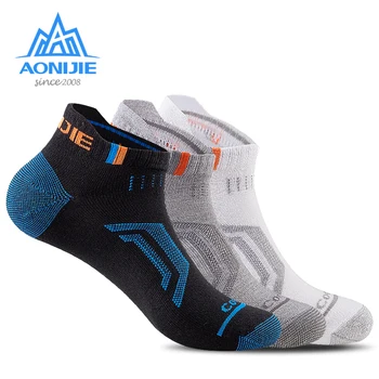 3 Pairs AONIJIE E4101 Nefes Düşük Kesim Spor Koşu Atletik Çorap Çeyrek varis çorabı Topuk Kalkanı Bisiklet