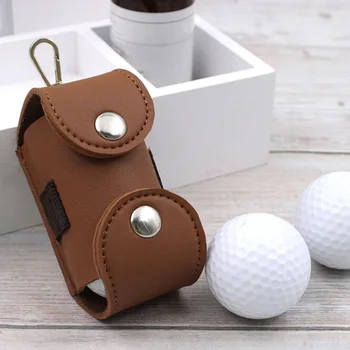 PU Deri Mini Golf Topu Çantası Taşınabilir Asılı Toka Tutucu Depolama Golf Bel Çantası Su Geçirmez Açık spor aksesuarları Hediye