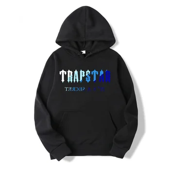 Trapstar Spor Marka Baskılı Spor Erkekler için 18 renk Sıcak iki hoodie tişörtü + hoodie pantolon koşu için