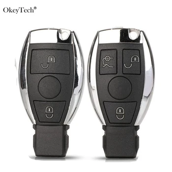 Okeytech 2/3 Düğme Anahtarsız giriş Uzaktan Araba Anahtarı Mercedes Benz Akıllı Uzaktan Kumanda Araba Anahtarı Kapağı Fob Oto Malzemeleri