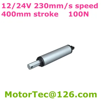 12 V 24 V DC 230mm / sn 9.2 inç / sn hız 100N 10 KG yük 400mm 16 inç inme yüksek hızlı DC lineer aktüatör
